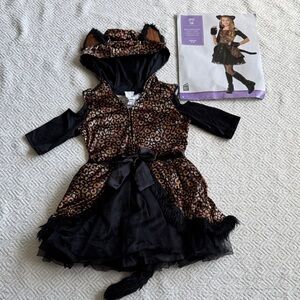 Kids' Leopard Black/Brown Dress with Hood/Tail/ Halloween Costume